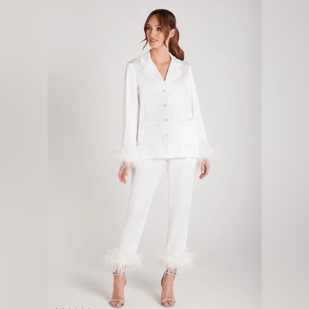 Nadine Merabi Darcie White Bridal Pajamas